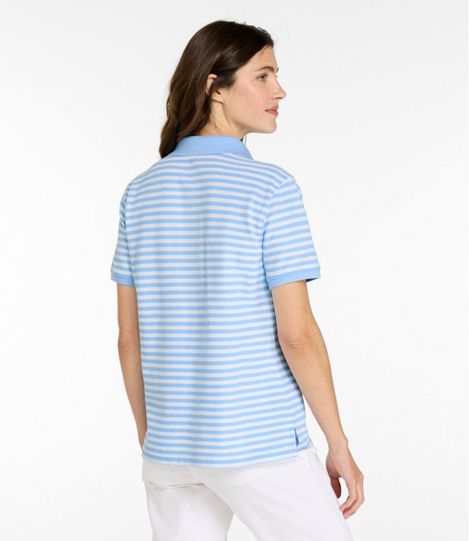 Women's Premium Double L Polo, Short-Sleeve Relaxed Fit Stripe - Image 3