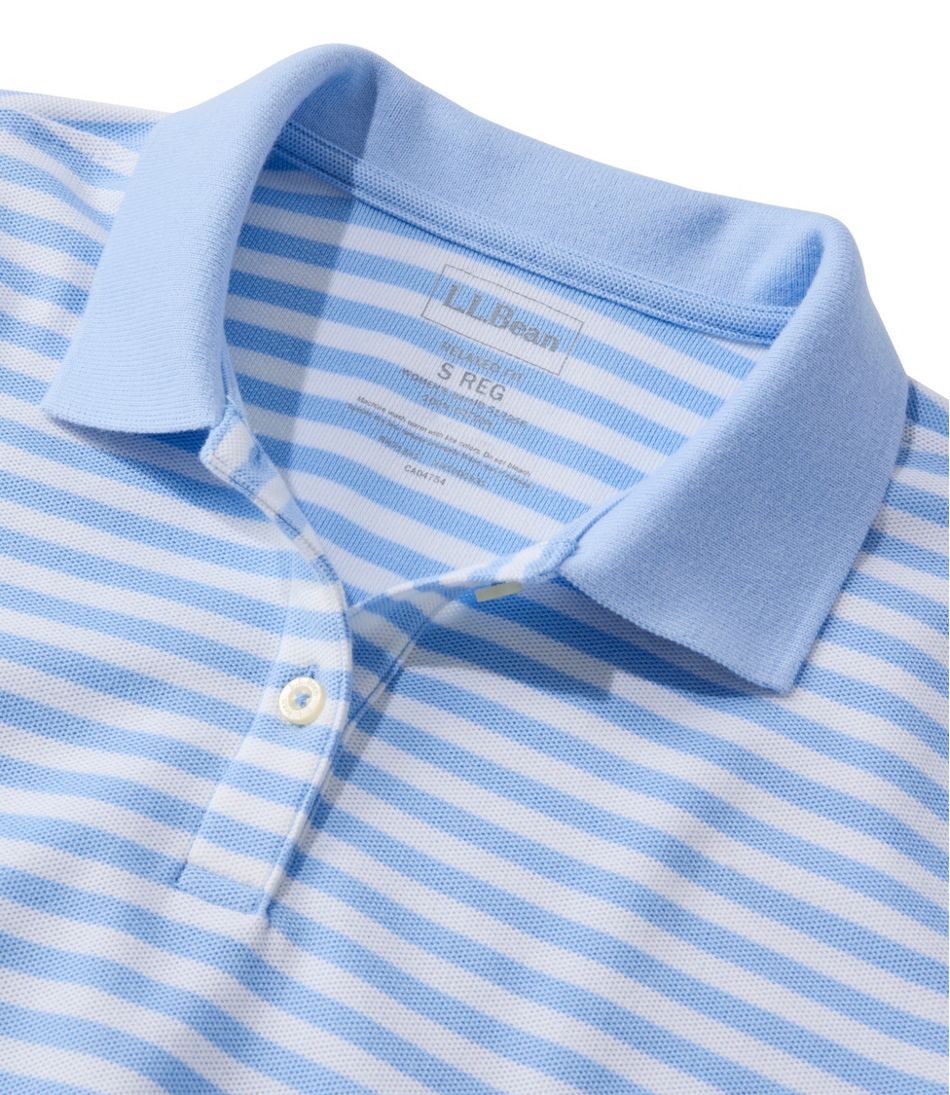 Women's Premium Double L Polo, Short-Sleeve Relaxed Fit Stripe - Image 4