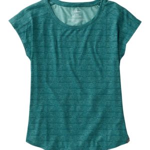 Women's Streamside Tee, Short-Sleeve Ruched Crew Print