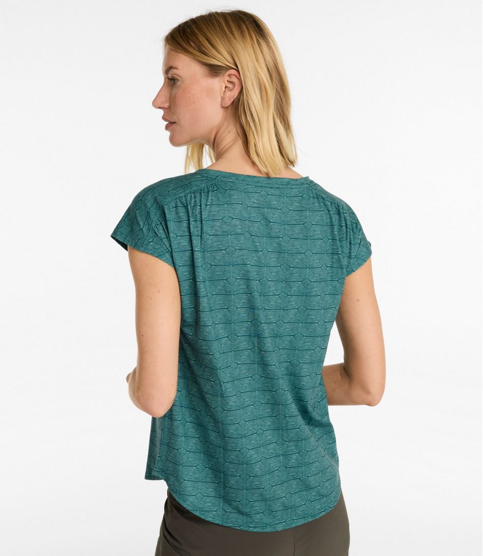 Women's Streamside Tee, Short-Sleeve Ruched Crew Print - Image 3