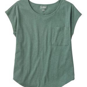 Women's Linen/Cotton Tee, Short-Sleeve Scoopneck