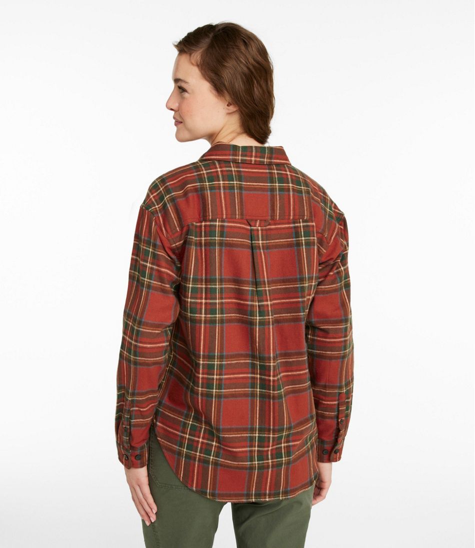 Women's Scotch Plaid Flannel Shirt, Boyfriend - Image 3