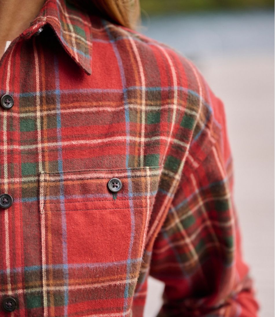 Women's Scotch Plaid Flannel Shirt, Boyfriend - Image 6