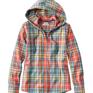 Women's Scotch Plaid Flannel Shirt, Relaxed Zip Hoodie