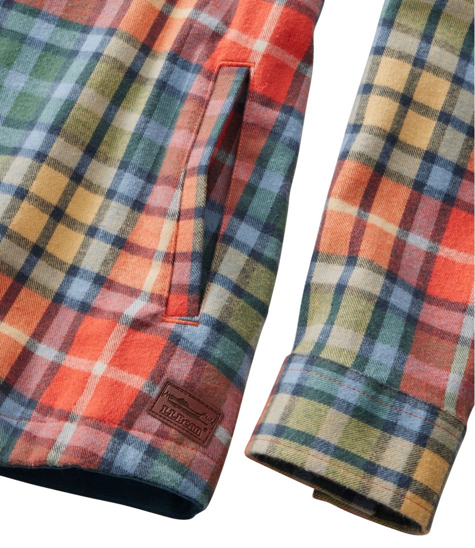 Women's Scotch Plaid Flannel Shirt, Relaxed Zip Hoodie - Image 5