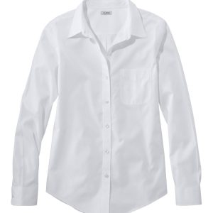 Women's Wrinkle-Free Pinpoint Oxford Shirt, Long-Sleeve Relaxed Fit