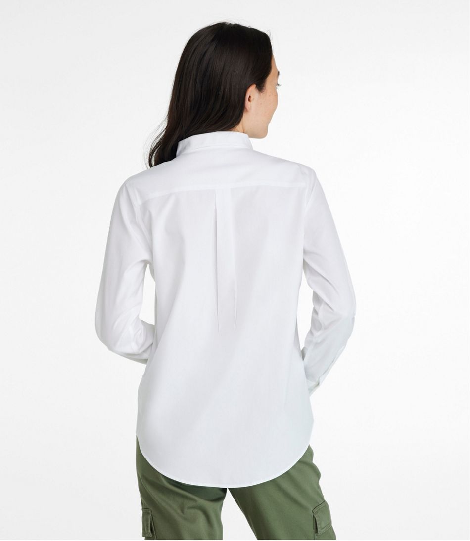 Women's Wrinkle-Free Pinpoint Oxford Shirt, Long-Sleeve Relaxed Fit - Image 3