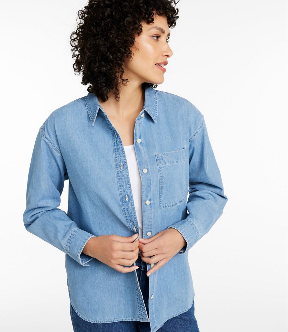 Women's L.L.Bean Denim Boyfriend Shirt - Image 2