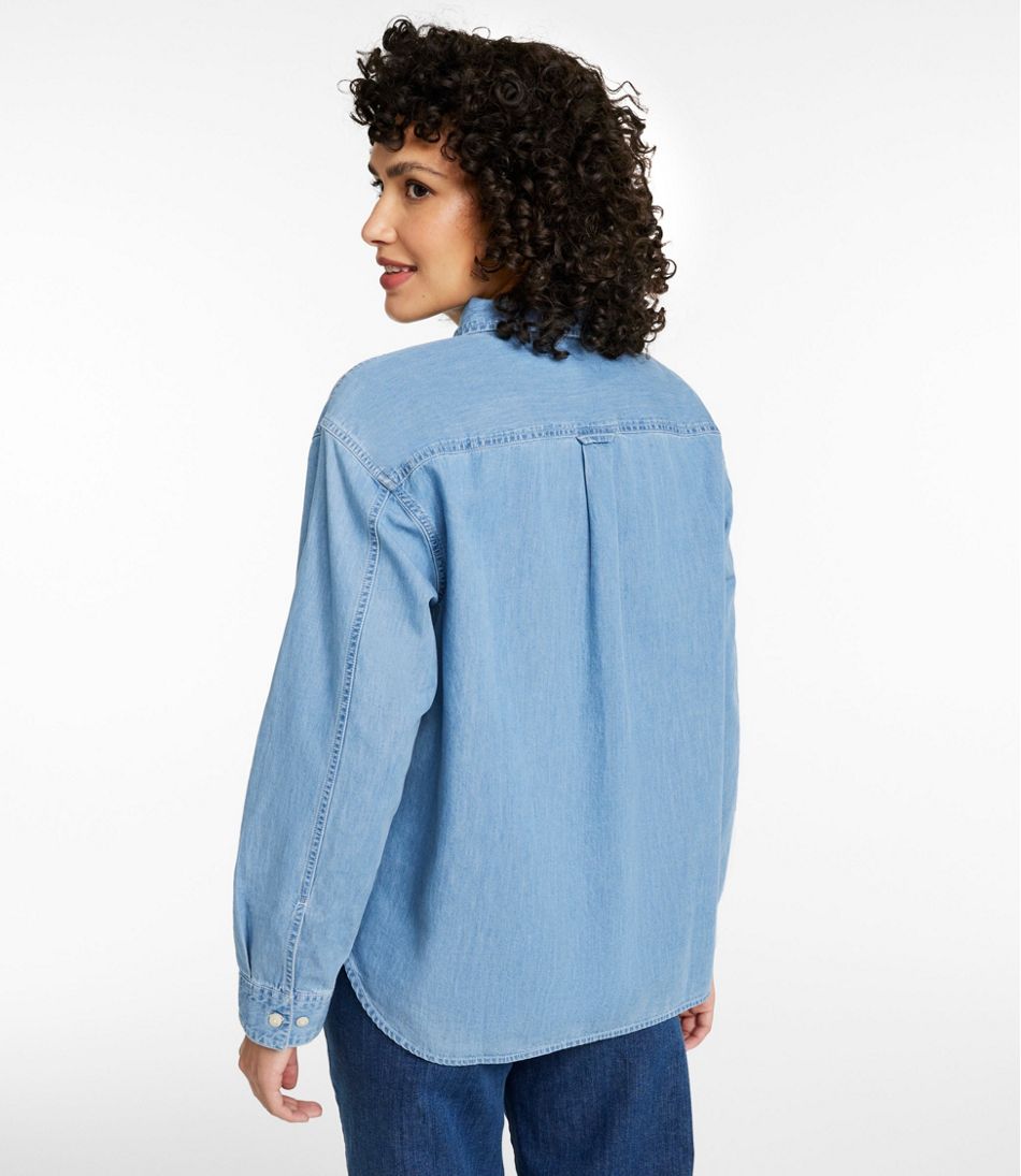Women's L.L.Bean Denim Boyfriend Shirt - Image 3