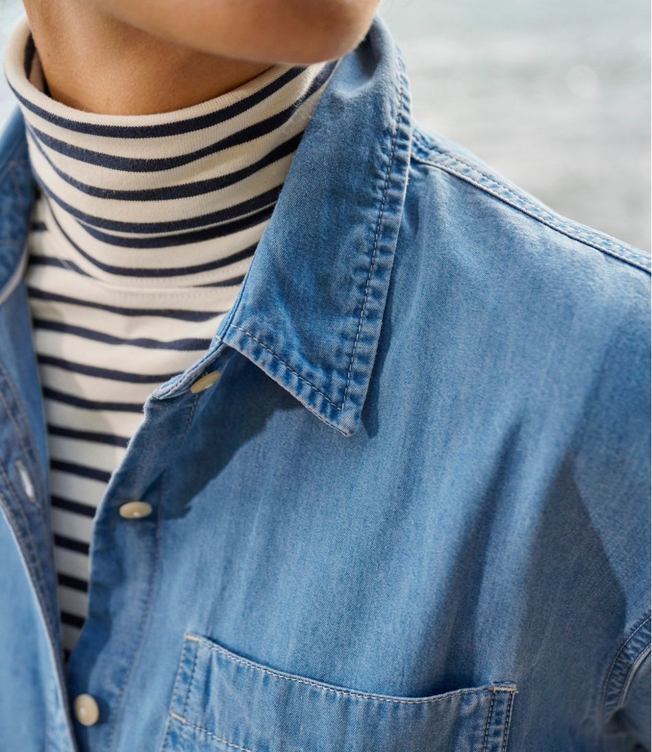Women's L.L.Bean Denim Boyfriend Shirt - Image 5