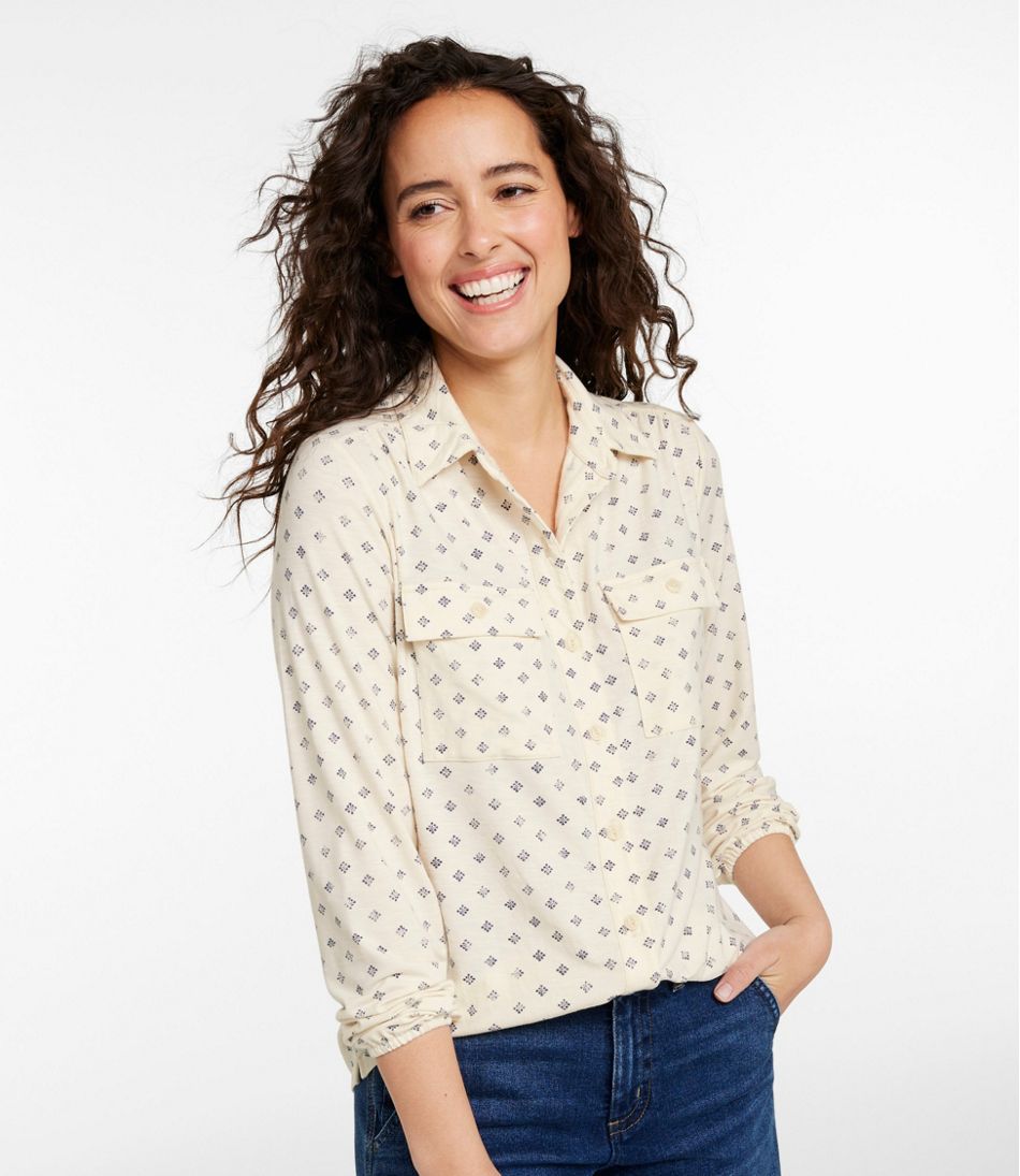 Women's Camden Hills Button Front Shirt, Print - Image 2
