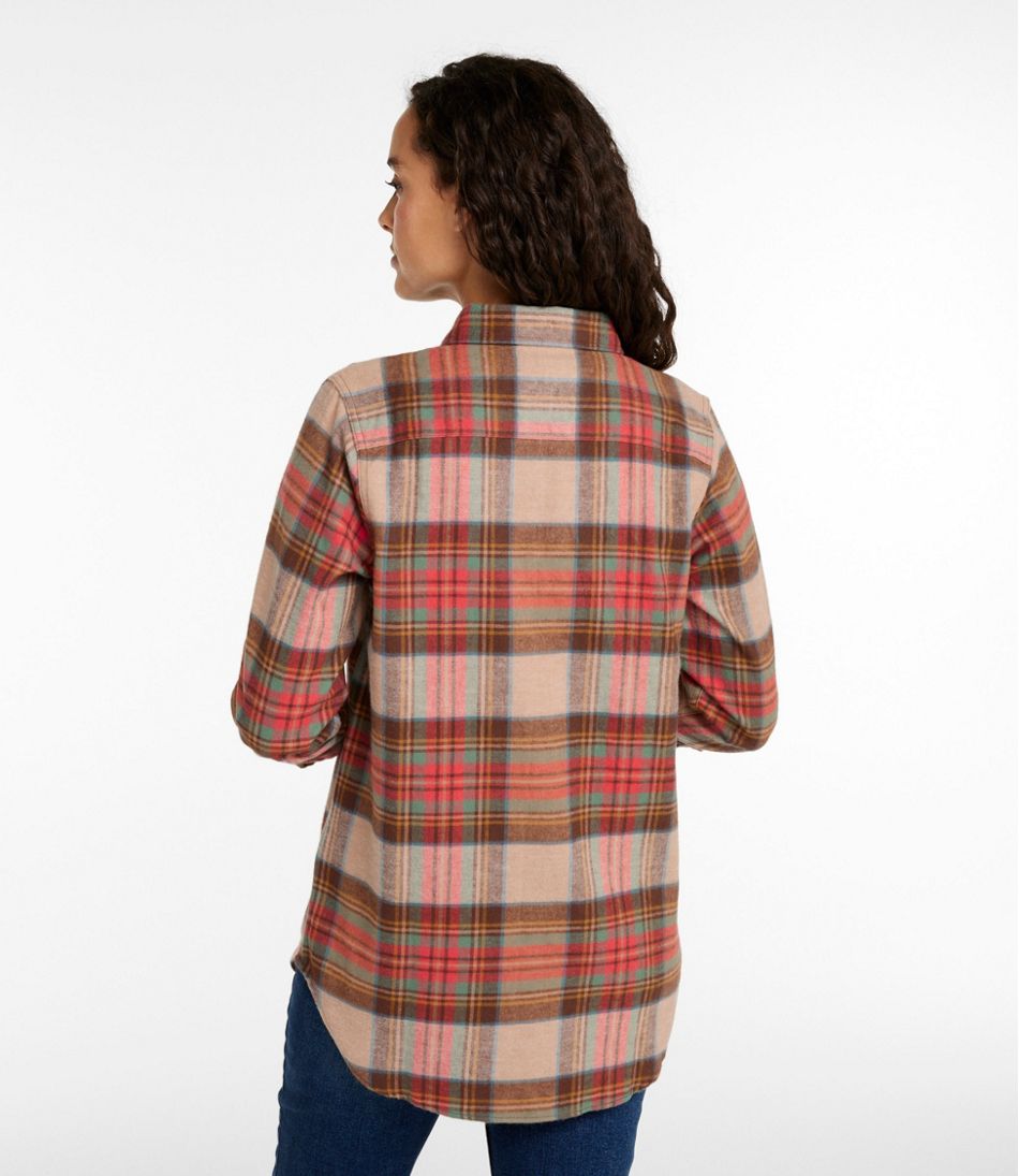 Women's Scotch Plaid Flannel Shirt, Tunic - Image 3