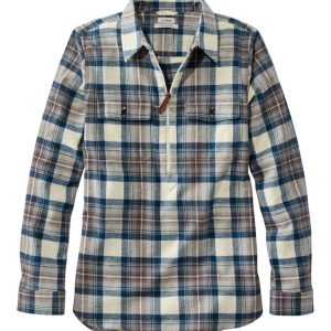Women's Scotch Plaid Flannel Shirt, Quarter-Zip