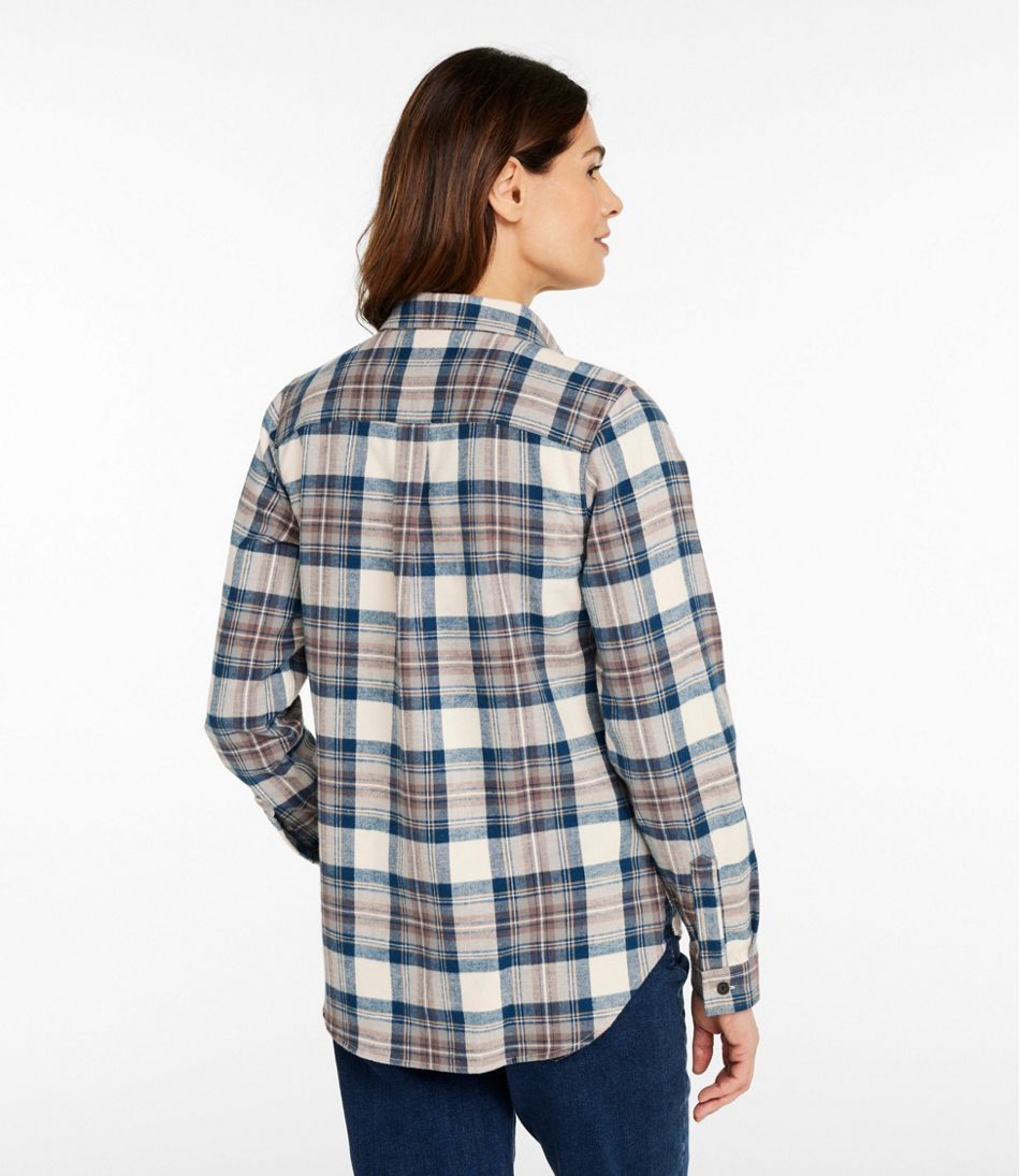 Women's Scotch Plaid Flannel Shirt, Quarter-Zip - Image 3