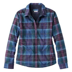 Women's Fleece-Lined Flannel Shirt, Snap-Front Plaid