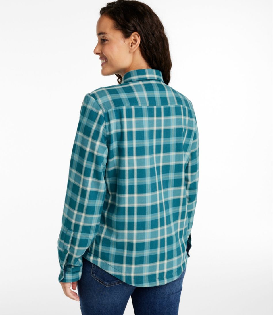 Women's Fleece-Lined Flannel Shirt, Snap-Front Plaid - Image 3