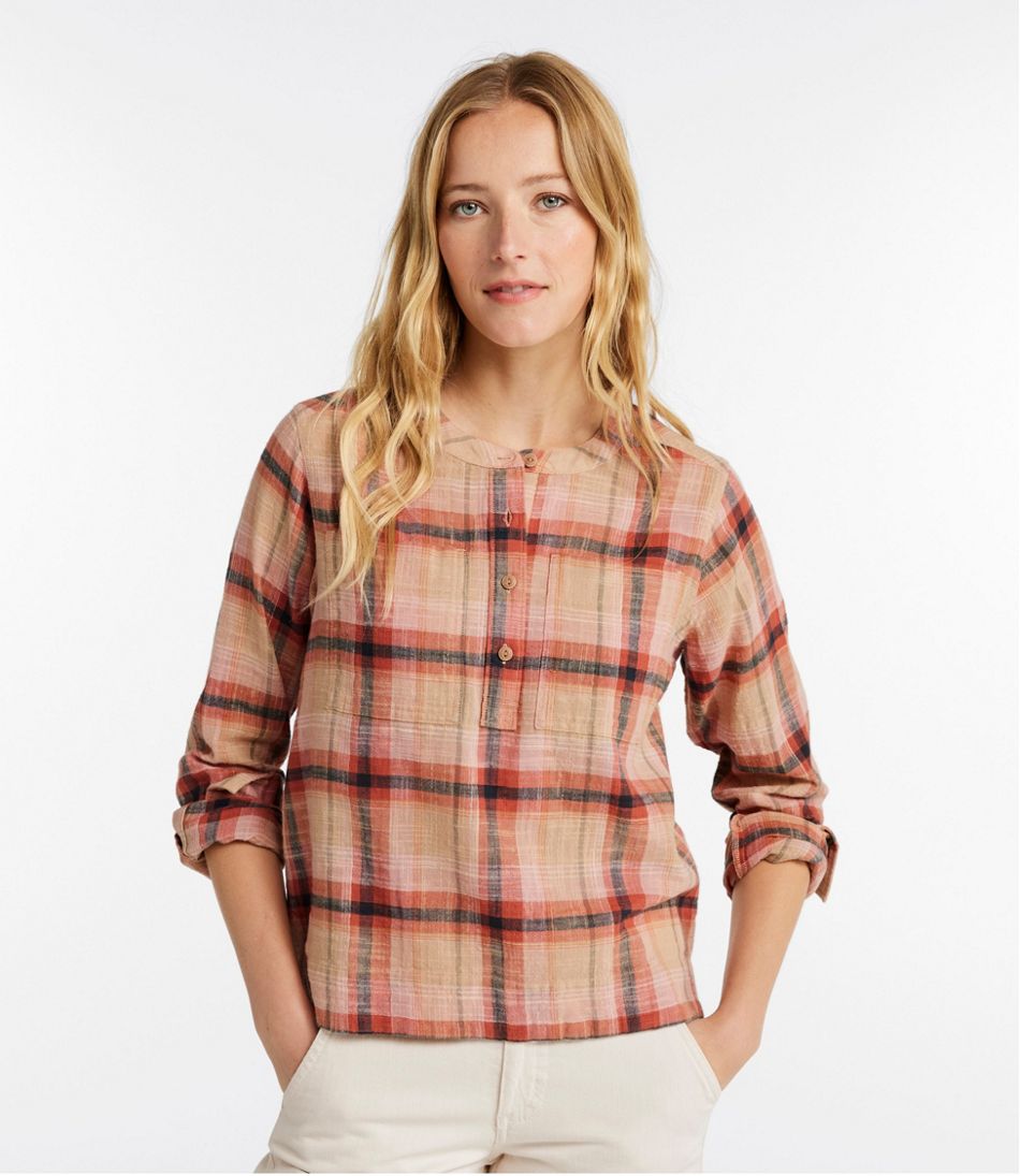 Women's L.L.Bean Day Breeze Shirt, Long-Sleeve Collarless - Image 6