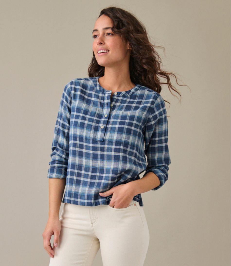 Women's L.L.Bean Day Breeze Shirt, Long-Sleeve Collarless - Image 7