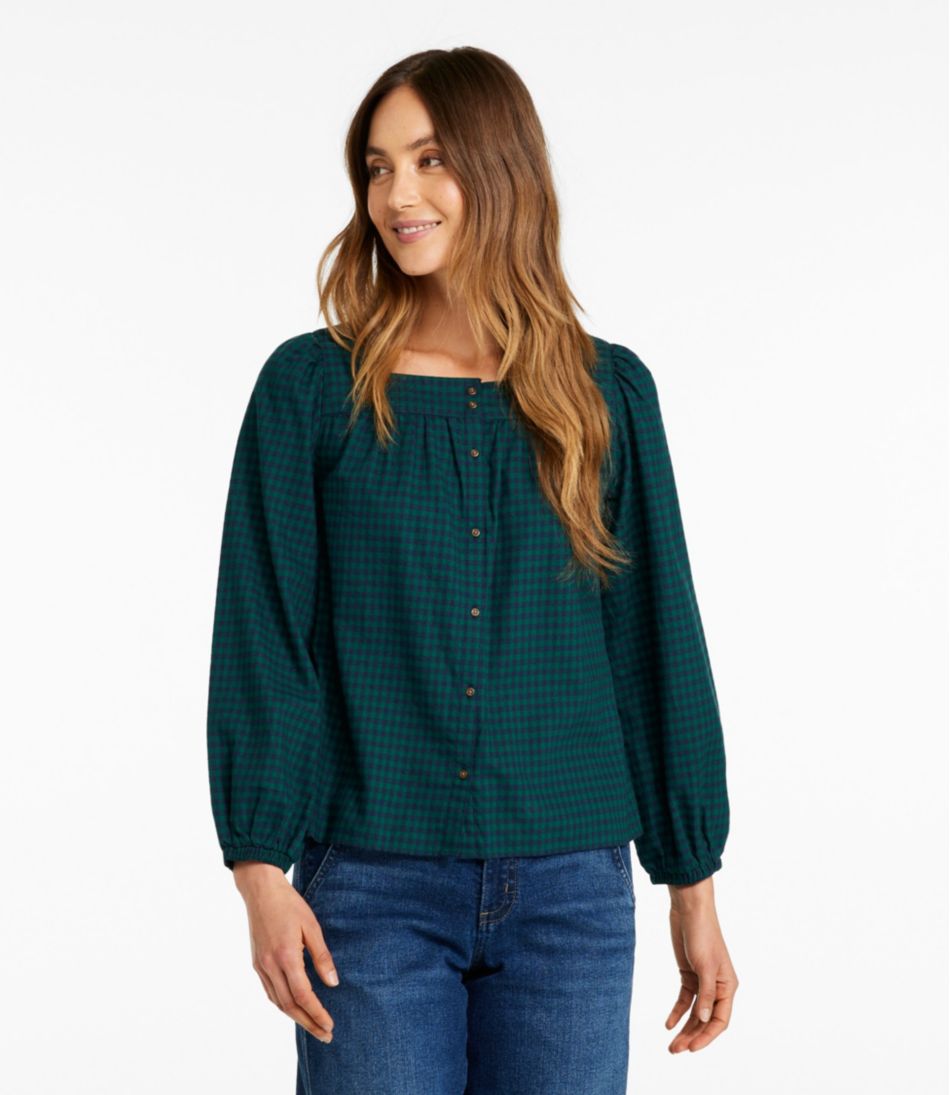 Women's Whisperweight Flannel Shirt, Squareneck - Image 2