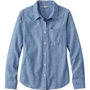 Women's Essential Cotton Shirt, Chambray Long Sleeve