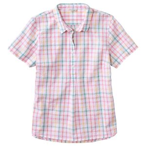 Women's Vacationland Seersucker Shirt, Short-Sleeve Popover Plaid