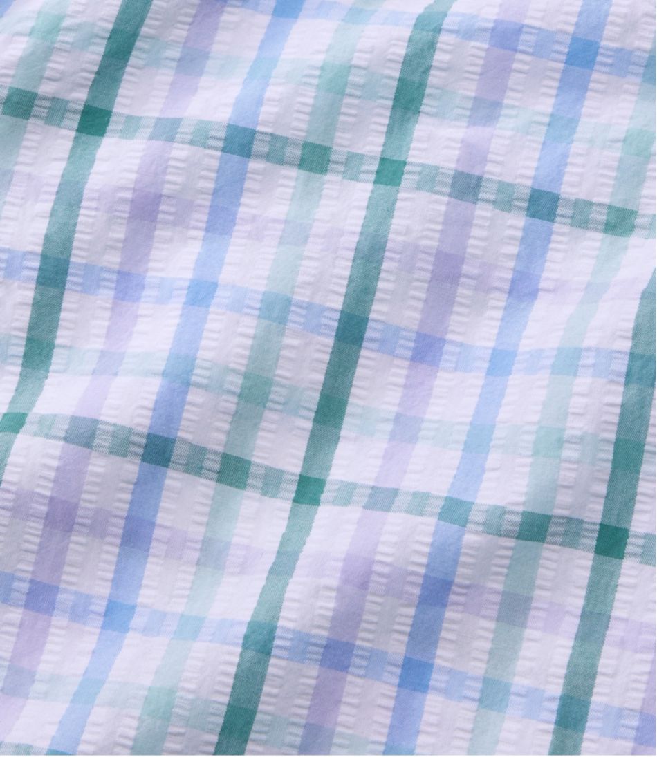 Women's Vacationland Seersucker Shirt, Short-Sleeve Popover Plaid - Image 5