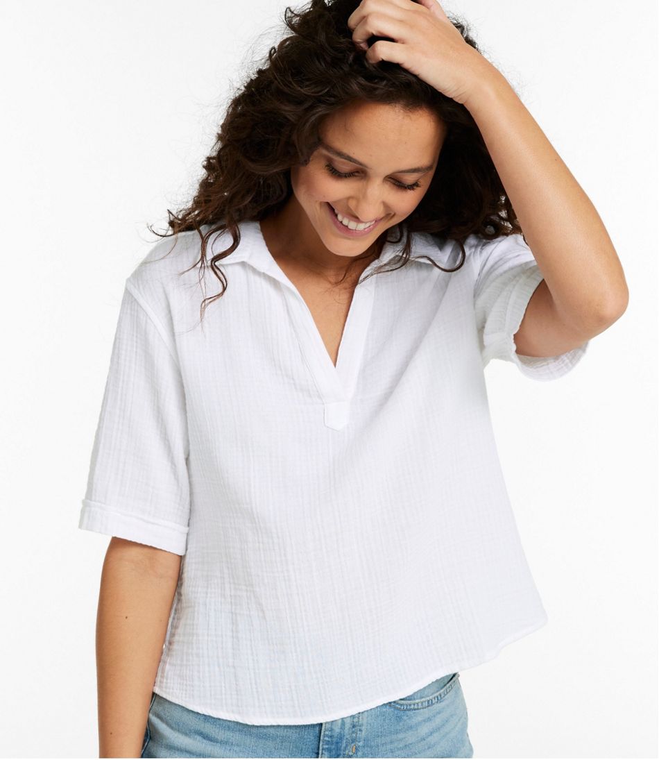 Women's Cloud Gauze Shirt, Polo - Image 2