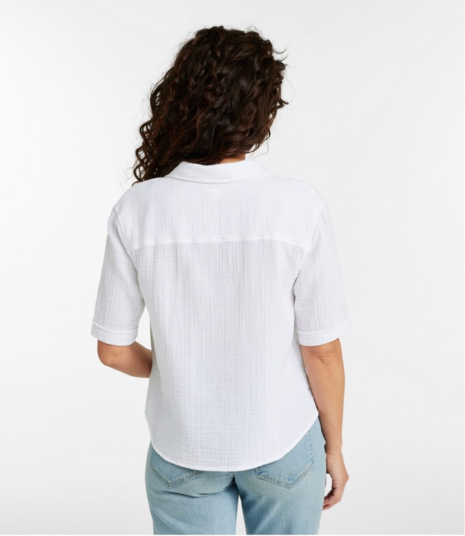 Women's Cloud Gauze Shirt, Polo - Image 3