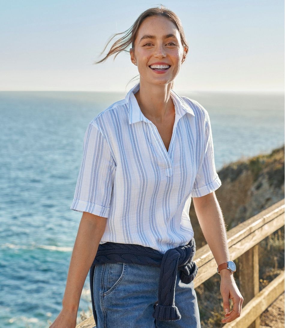 Women's Cloud Gauze Shirt, Polo - Image 7
