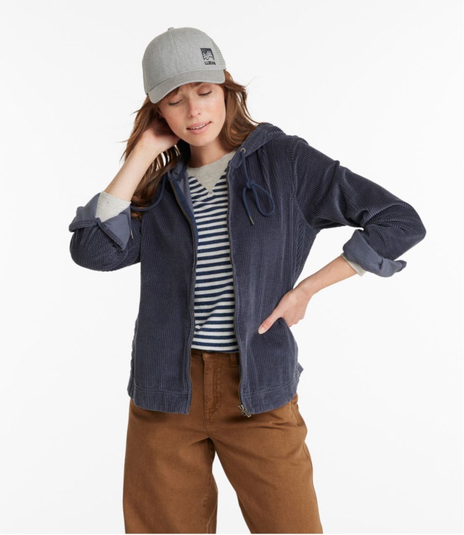 Women's Comfort Corduroy Relaxed Shirt, Zip Hoodie - Image 2