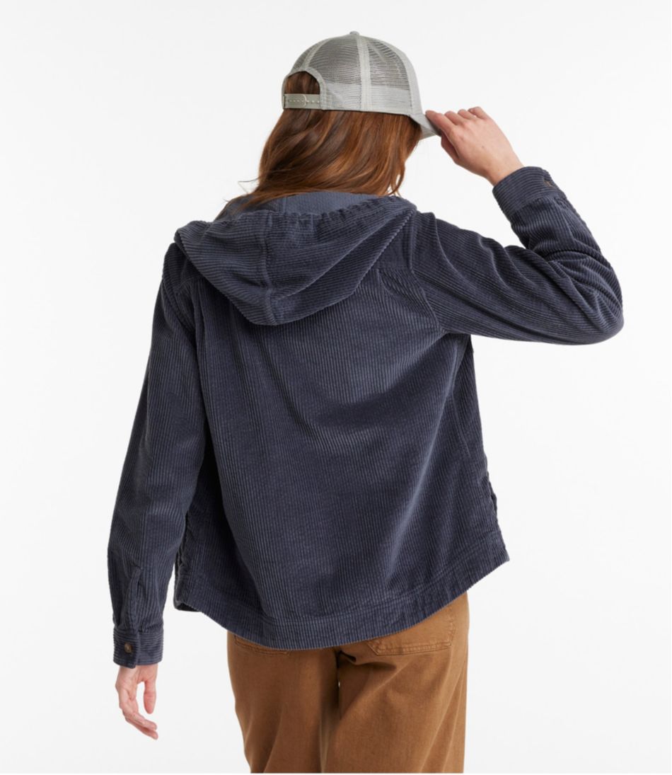 Women's Comfort Corduroy Relaxed Shirt, Zip Hoodie - Image 3