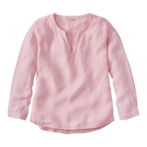 Women's Premium Washable Linen Shirt, Splitneck