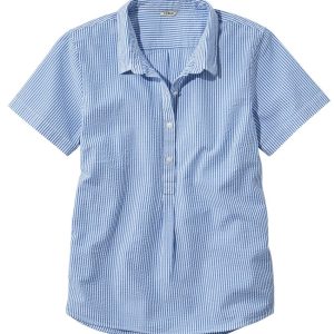Women's Vacationland Seersucker Shirt, Short-Sleeve Popover Stripe