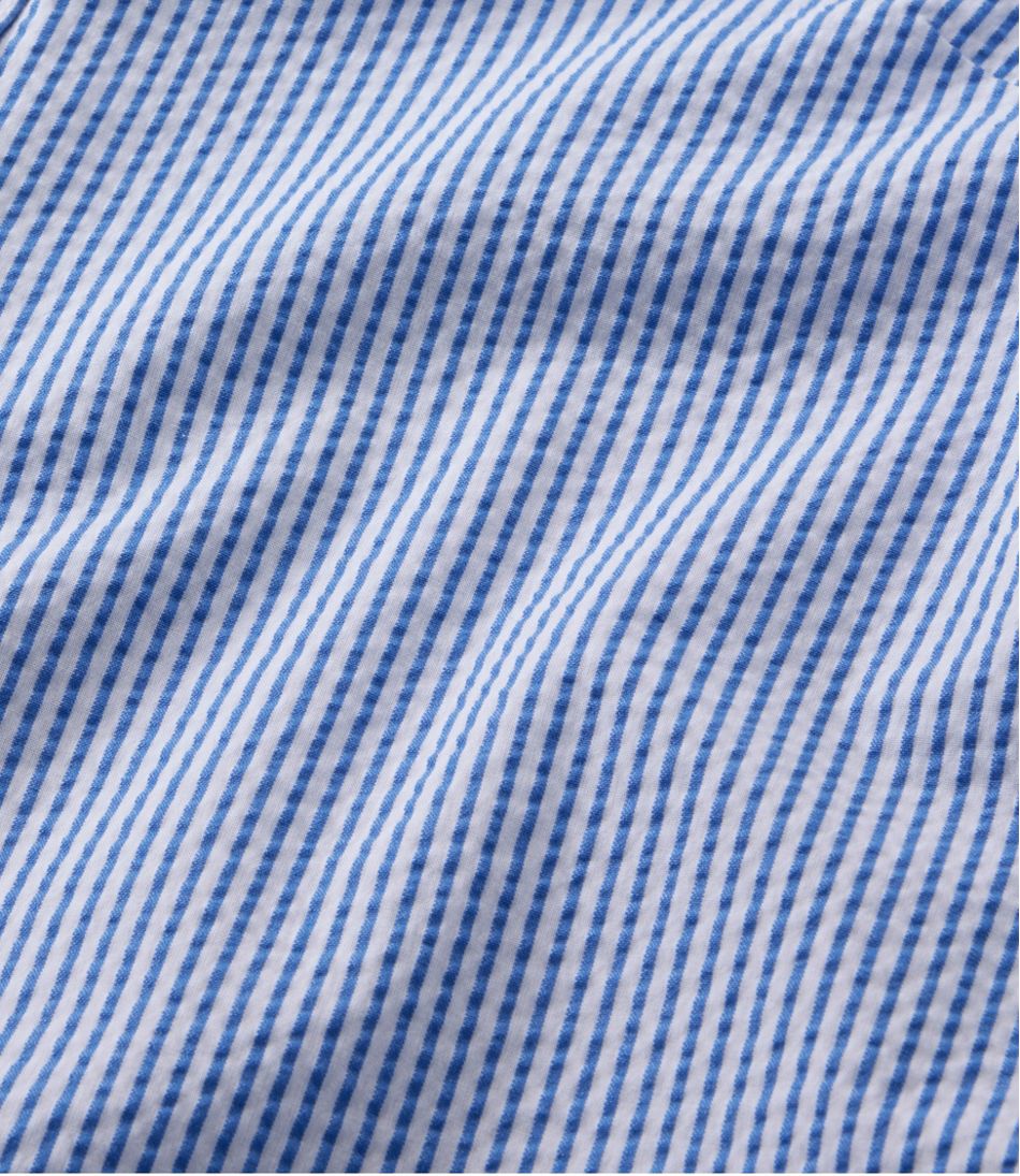 Women's Vacationland Seersucker Shirt, Short-Sleeve Popover Stripe - Image 5