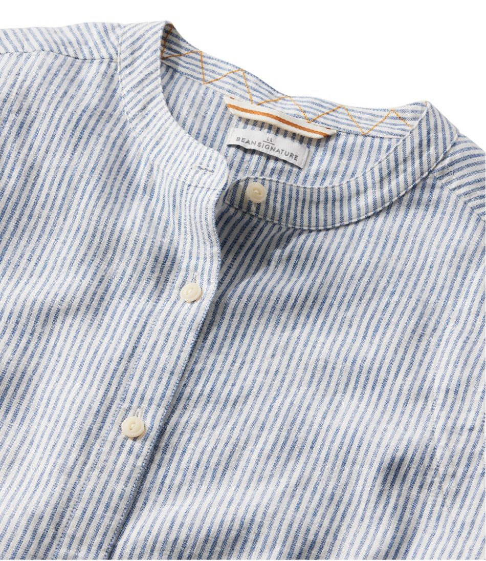 Women's Signature Linen-Blend Button-Front Shirt, Sleeveless - Image 4