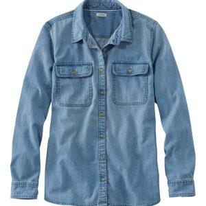 Women's L.L. Bean Heritage Washed Denim Shirt, Long-Sleeve