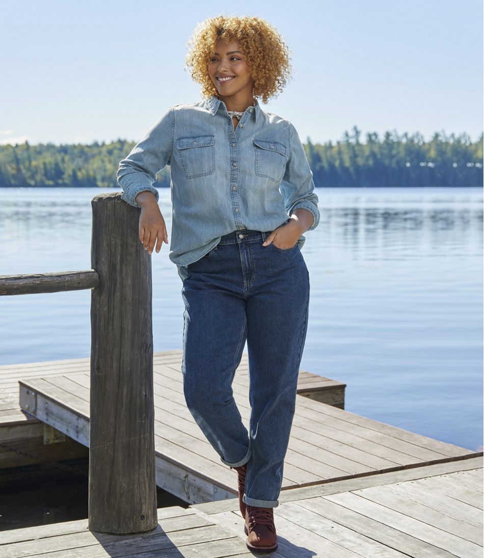 Women's L.L. Bean Heritage Washed Denim Shirt, Long-Sleeve - Image 5