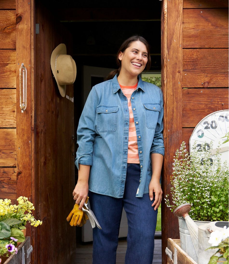 Women's L.L. Bean Heritage Washed Denim Shirt, Long-Sleeve - Image 6