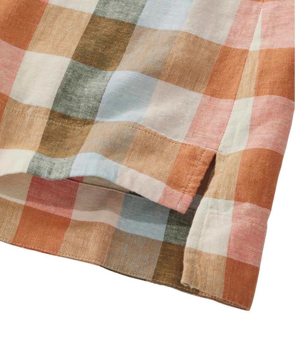 Women's Signature Linen-Blend Splitneck Shirt, Short-Sleeve - Image 5
