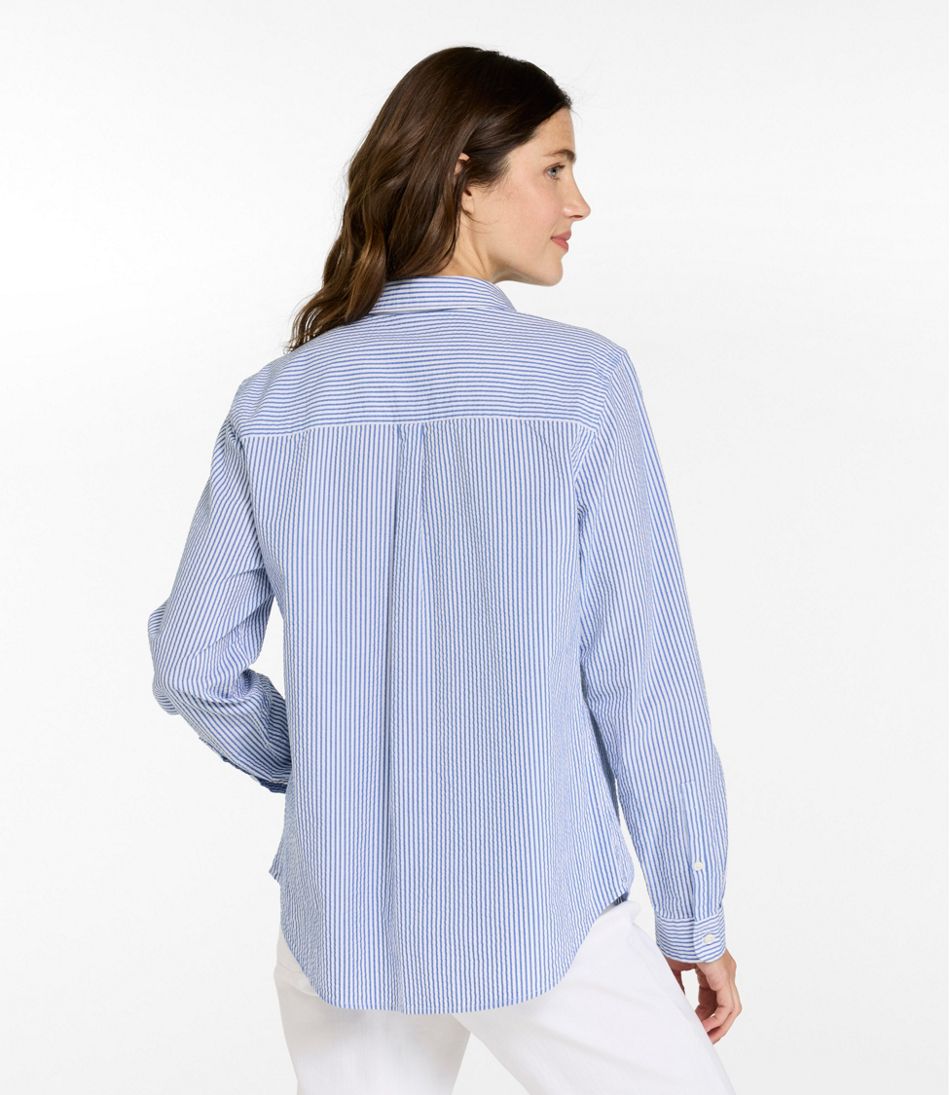 Women's Vacationland Seersucker Shirt, Long-Sleeve - Image 3