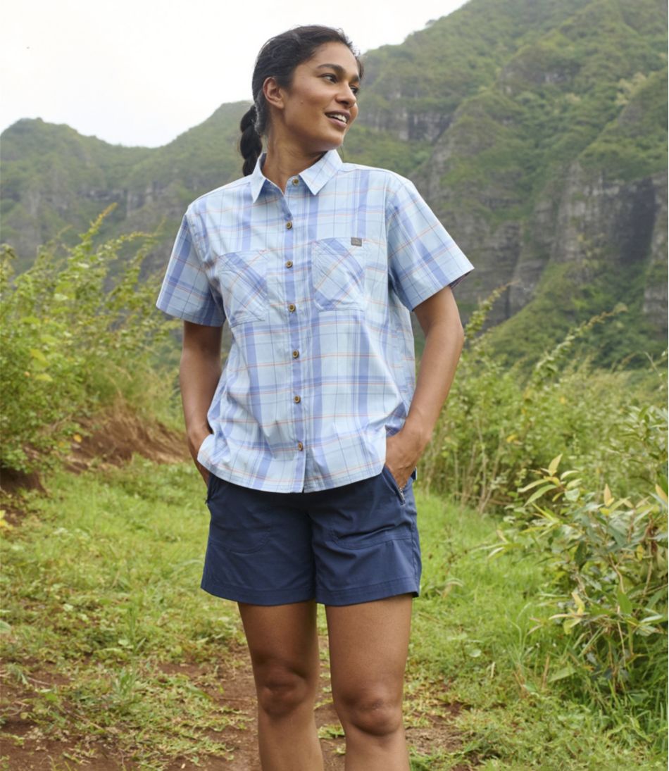 Women's Everyday SunSmart? Woven Shirt, Short-Sleeve Plaid - Image 5