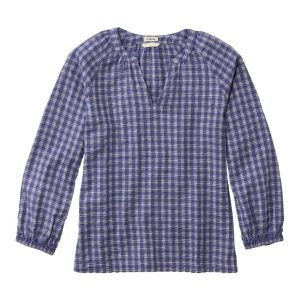 Women's Bean's Seacoast Seersucker Splitneck Shirt