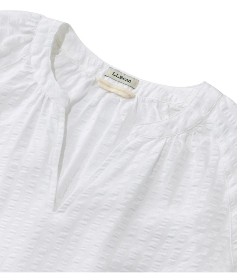 Women's Bean's Seacoast Seersucker Splitneck Shirt - Image 4