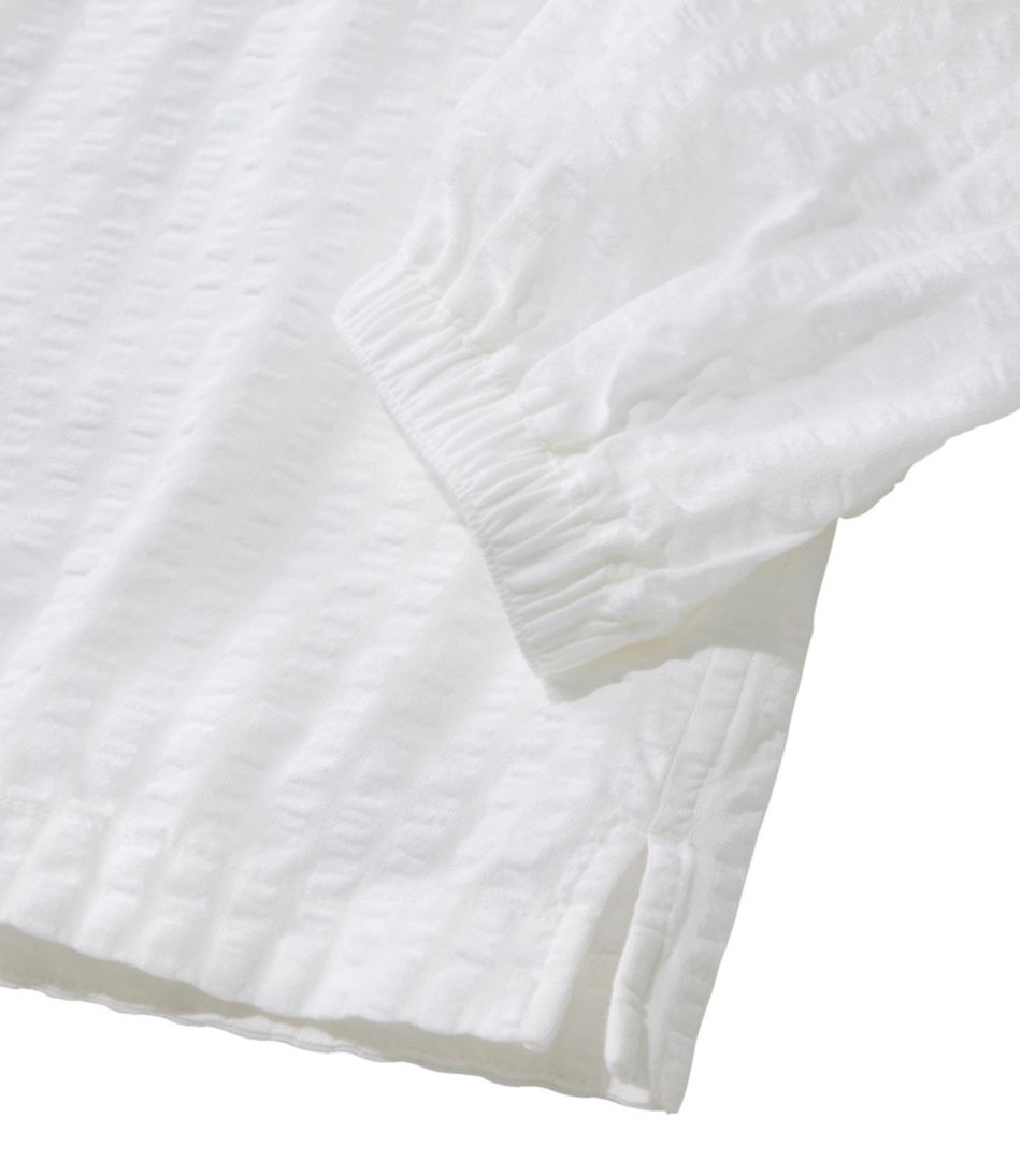 Women's Bean's Seacoast Seersucker Splitneck Shirt - Image 5