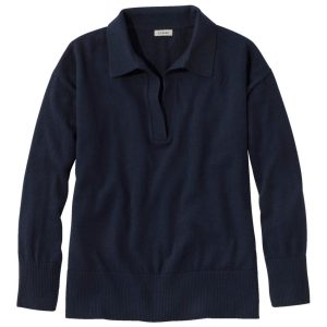Women's Cotton/Cashmere Sweater, Polo