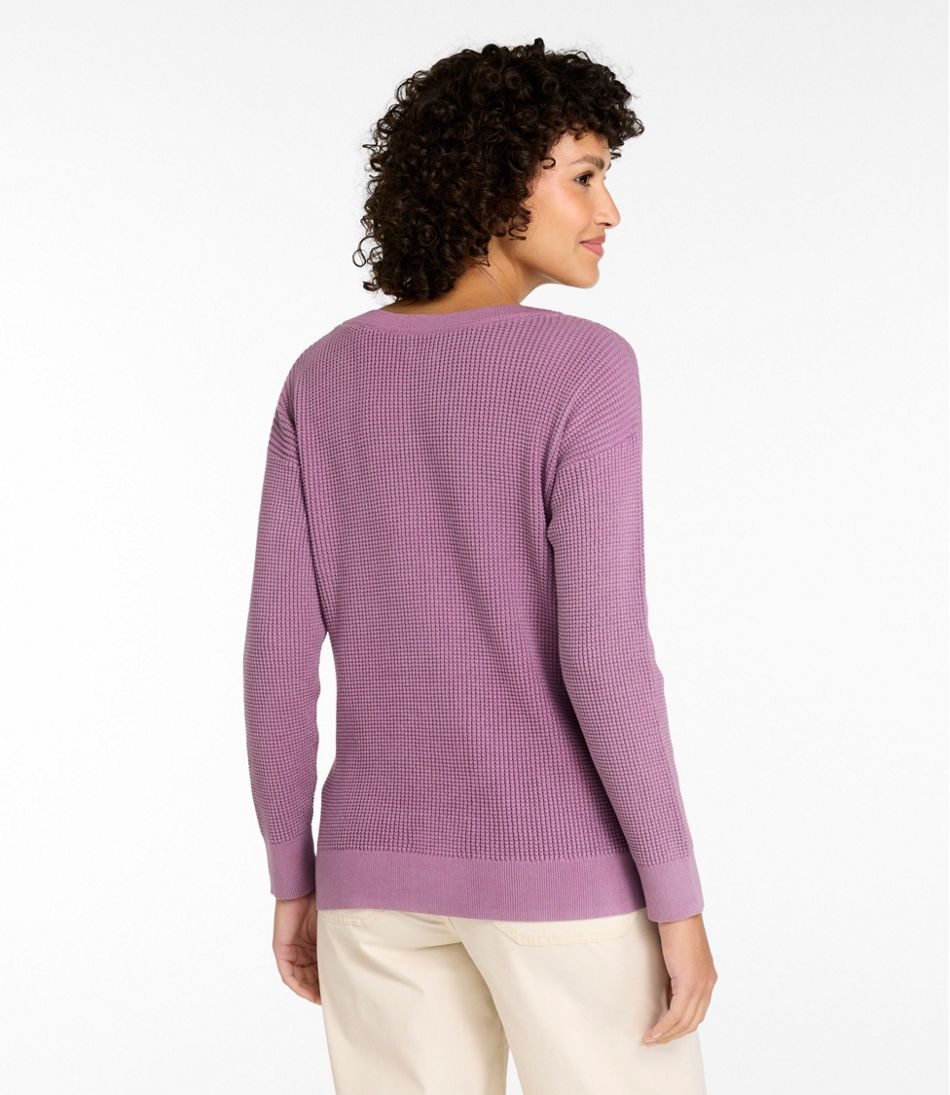 Women's Sunwashed Waffle Sweater, Pullover - Image 3
