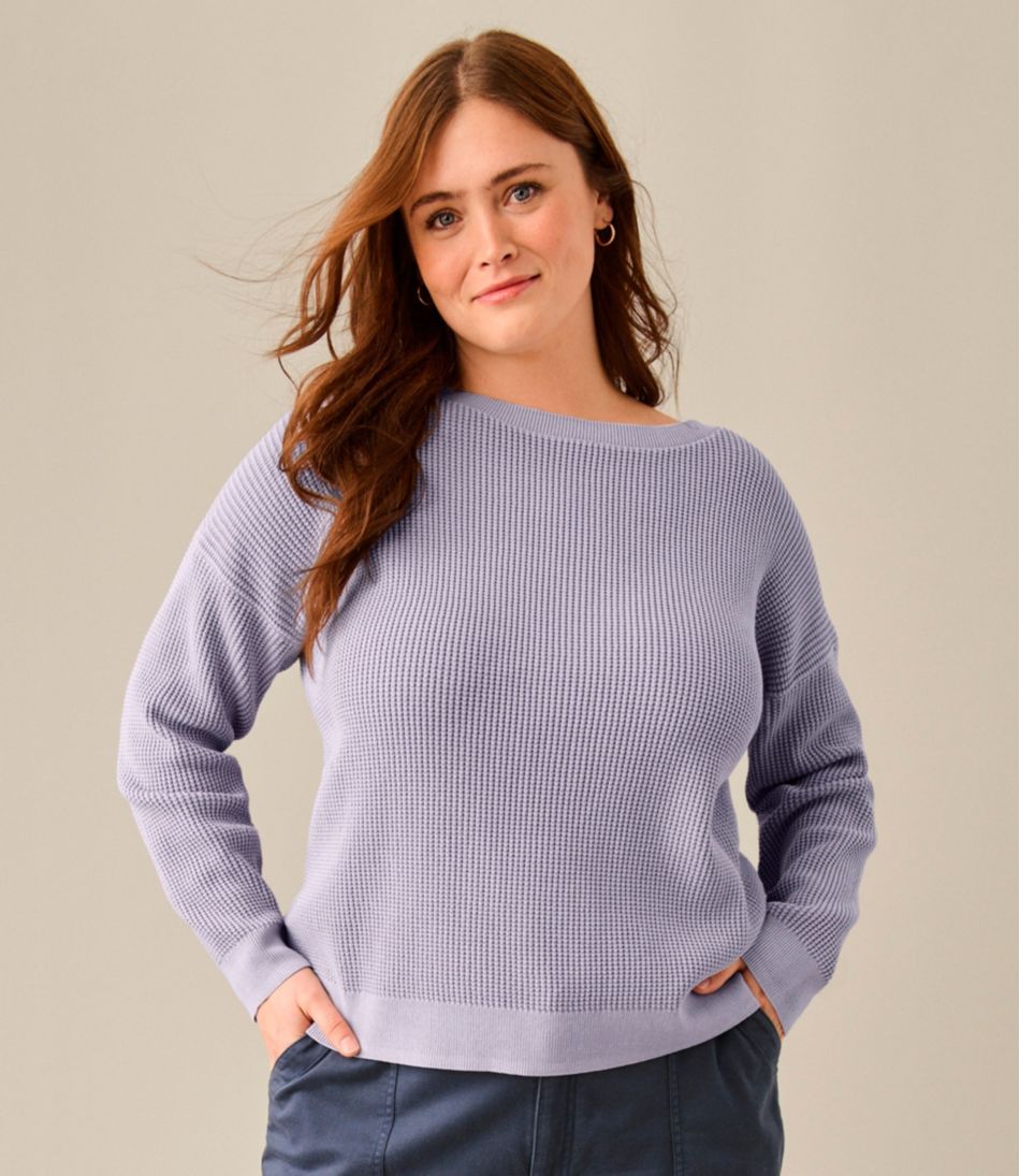 Women's Sunwashed Waffle Sweater, Pullover - Image 7