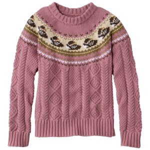 Women's Signature Cotton Fisherman Sweater, Crewneck Novelty