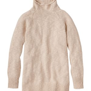 Women's Cotton Ragg Sweater, Funnelneck Pullover