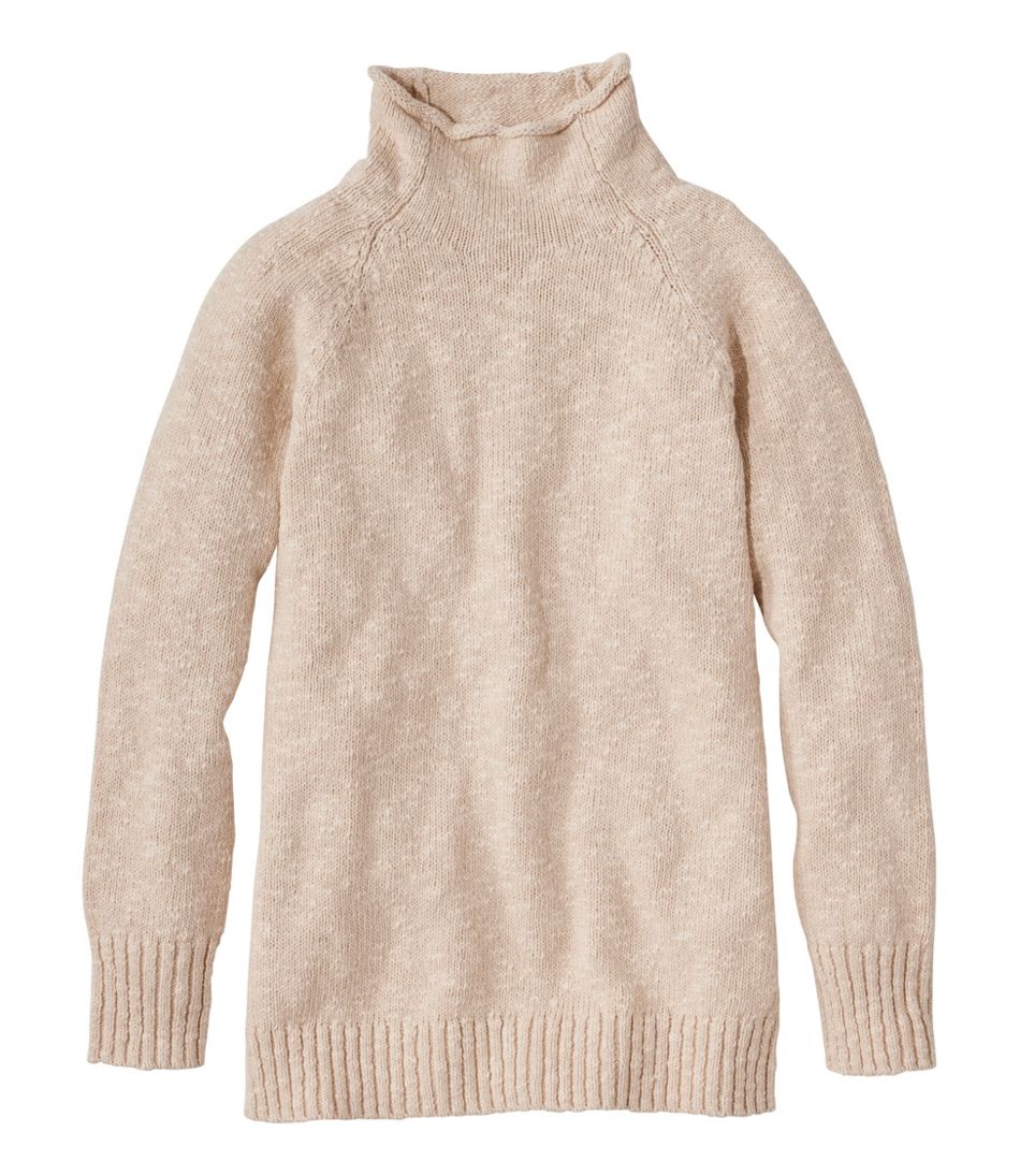 Women's Cotton Ragg Sweater, Funnelneck Pullover